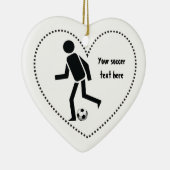 サッカー選手とボールカスタムギフト セラミックオーナメント (右)