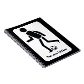 サッカー選手とボールカスタムギフト ノートブック (右側)