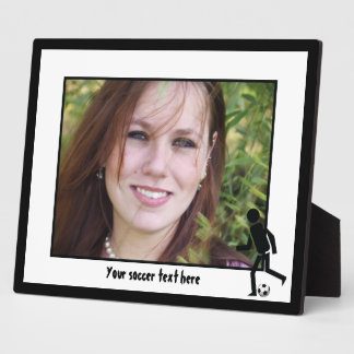 サッカー選手とボールカスタムギフト フォトプラーク
