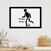 サッカー選手とボールカスタムギフト ポスター (キッチン)