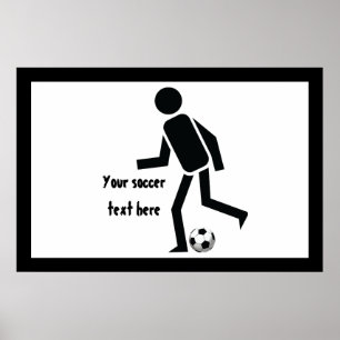サッカー選手とボールカスタムギフト ポスター