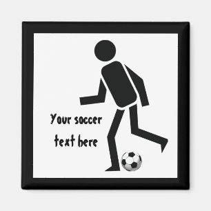 サッカー選手とボールカスタムギフト マグネット