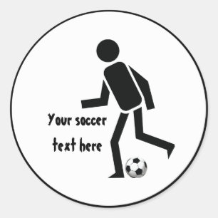 サッカー選手とボールカスタムギフト ラウンドシール