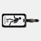 サッカー選手とボールカスタムギフト ラゲッジタグ (裏面横)