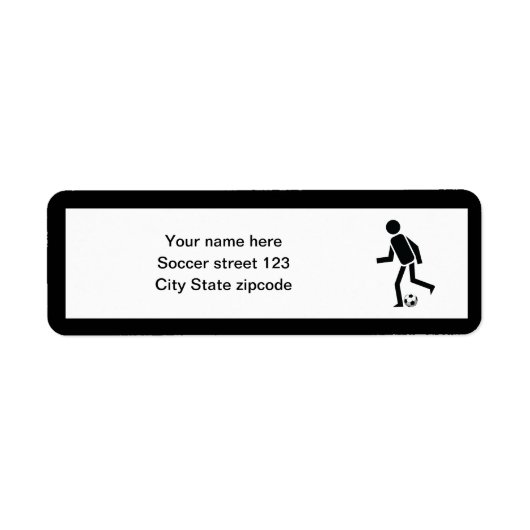 サッカー選手とボールカスタムギフト ラベル (正面)