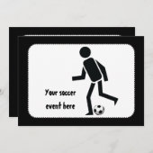 サッカー選手とボールカスタムギフト 招待状 (正面/裏面)