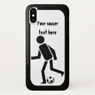 サッカー選手とボール白黒カスタム iPhone X ケース