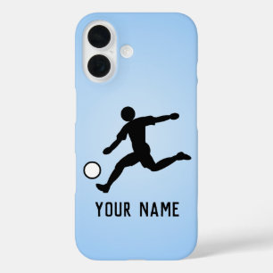 サッカー選手とボール – リーグサッカーカスタム選手 iPhone 16ケース
