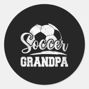 サッカー選手のおじいちゃん試合父の日 ラウンドシール