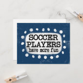 サッカー選手のおもしろいグリーティングカードの数が増える カード (正面/裏面インサイチュ)