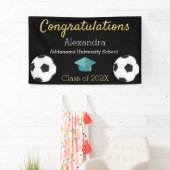 サッカー選手のお祝い卒業生のバナー。バーン 横断幕 (インサイチュ)