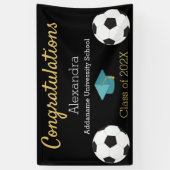 サッカー選手のお祝い卒業生のバナー。バーン 横断幕 (縦)