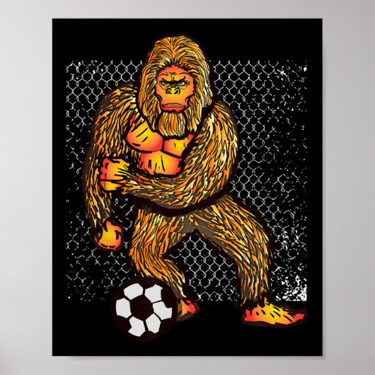 サッカー選手のためのビッグフットサッカー Funny Gi ポスター (正面)