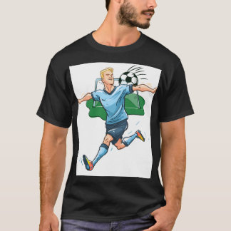 サッカー選手のアクションイラストTシャツ Tシャツ