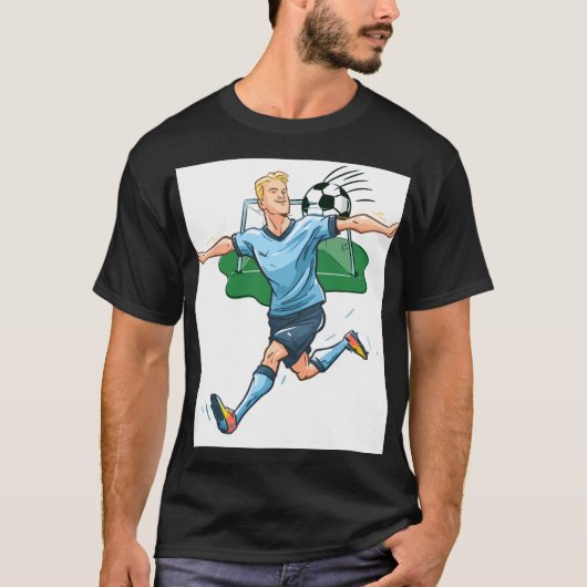サッカー選手のアクションイラストTシャツ Tシャツ (正面)