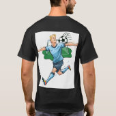 サッカー選手のアクションイラストTシャツ Tシャツ (裏面)