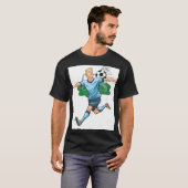 サッカー選手のアクションイラストTシャツ Tシャツ (正面フル)
