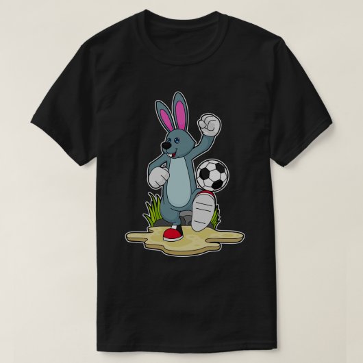 サッカー選手のウサギ Tシャツ (デザイン正面)