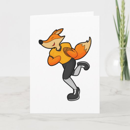 サッカー選手のキツネとサッカーボール カード (正面)