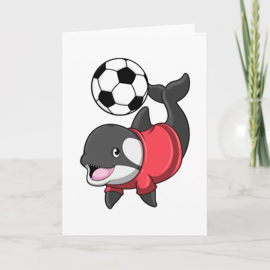 サッカー選手のキラーホールとサッカーボール カード (正面)