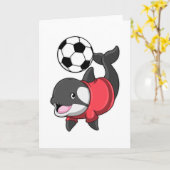 サッカー選手のキラーホールとサッカーボール カード (黄色い花)