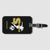 サッカー選手のグラフィパーソナライズされたック ラゲッジタグ (正面横)