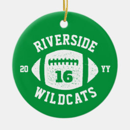 サッカー選手のグリーンチームの写真の祝日 セラミックオーナメント