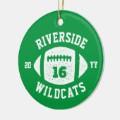 サッカー選手のグリーンチームの写真の祝日 セラミックオーナメント (左)