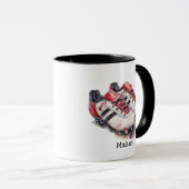 サッカー選手のコーチシューズ現実的な名前/イニシャル マグカップ (正面右)