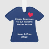 サッカー選手のサッカーパーソナライズされた選手 オーナメント (裏面)