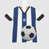 サッカー選手のサッカーパーソナライズされた選手 オーナメント (正面)