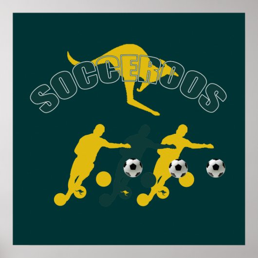 サッカー選手のサッカー選手が曲げるカンガルーのギフト ポスター (正面)