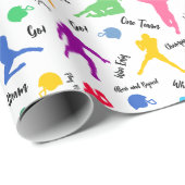 サッカー選手のシルエットの白のパターン ラッピングペーパー (ロールコーナー)