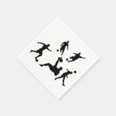 サッカー選手のシルエットスポーツ スタンダードカクテルナプキン (角)