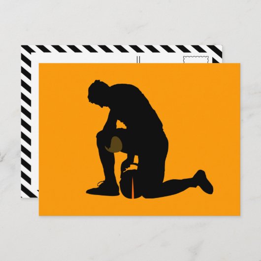 サッカー選手のシルエット ポストカード (正面/裏面)