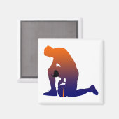 サッカー選手のシルエット マグネット (正面/裏面)