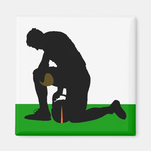 サッカー選手のシルエット マグネット (正面)