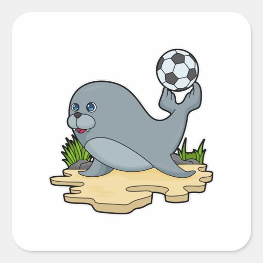 サッカー選手のシール スクエアシール (正面)