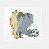 サッカー選手のシール フリースブランケット (正面(横))