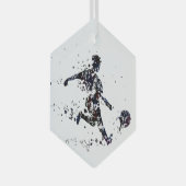 サッカー選手のスポーツゲーム ガラスオーナメント (正面右)