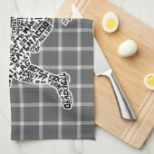 サッカー選手のティータオルのタイポグラフィ キッチンタオル (四つ折り)