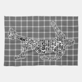 サッカー選手のティータオルのタイポグラフィ キッチンタオル (横)