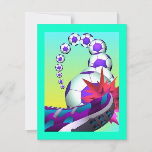 サッカー選手のテーマパーティー招待状のお知らせ 招待状 (正面)