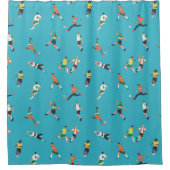 サッカー選手のパターン シャワーカーテン (正面)