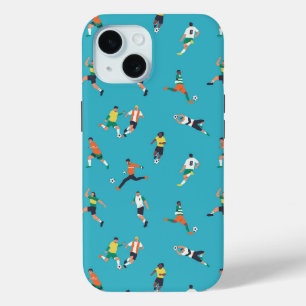 サッカー選手のパターン iPhone 15ケース