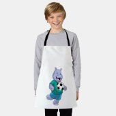 サッカー選手のヒッポ エプロン (着用した状態)