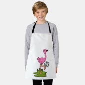 サッカー選手のフラミンゴ エプロン (着用した状態)