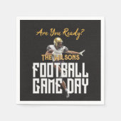 サッカー選手のブラックゲーム スタンダードカクテルナプキン (正面)