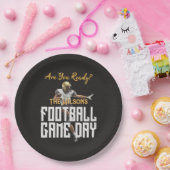 サッカー選手のブラックゲーム ペーパープレート (パーティー)