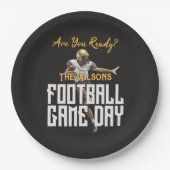 サッカー選手のブラックゲーム ペーパープレート (正面)